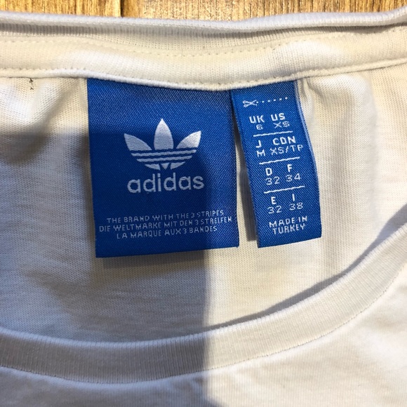 *Sold* White Adidas Trefoil Logo Graphic Tee - Picture 3 of 6